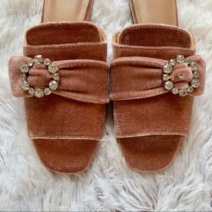 A New Day Velvet Mules with Diamond Buckle